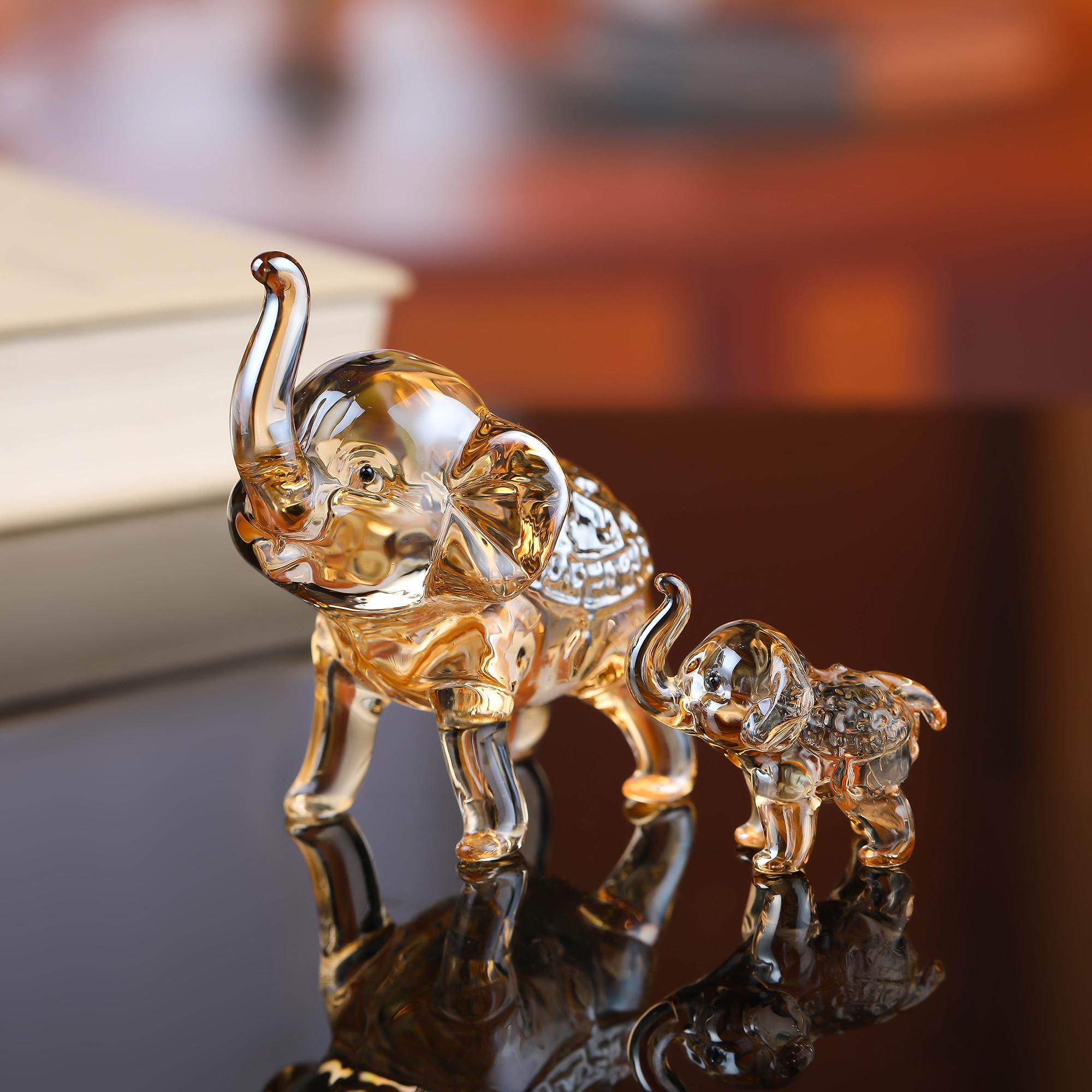 

Хрустальный слон Стеклянные слоны с хрустальными фигурками животных, коллекционные украшения, украшения на день рождения для украшения дома 1pc