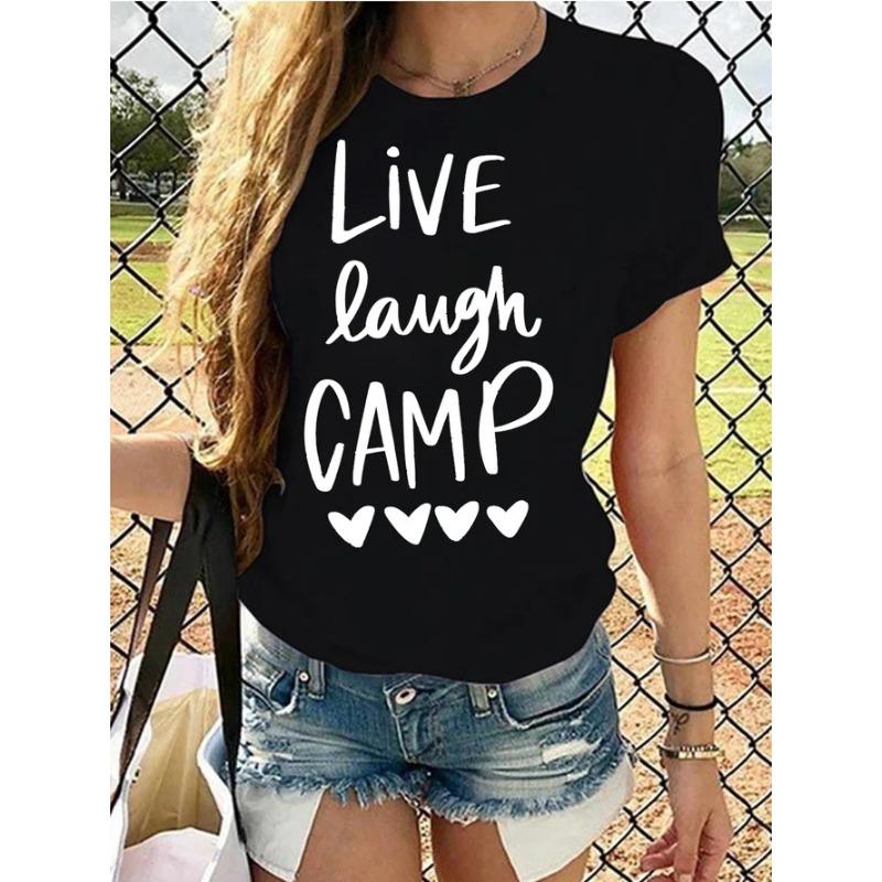 

Летняя принтованная свободная рубашка с круглым вырезом из чистого хлопка с короткими рукавами Футболки женские XXXL чёрный