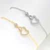Light Luxury Infinity Symbol Diamond Heart Bracelet For Women Fashion Heart Shaped Bangle Romantic Gift Jewelry