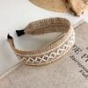 Bohemian Straw Wide-Brimmed Headband for Women - Vacation Style Hair Accessory