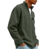 Men's Retro Corduroy Long Sleeve Shirt with Zip-Up Stand Collar Casual Top
