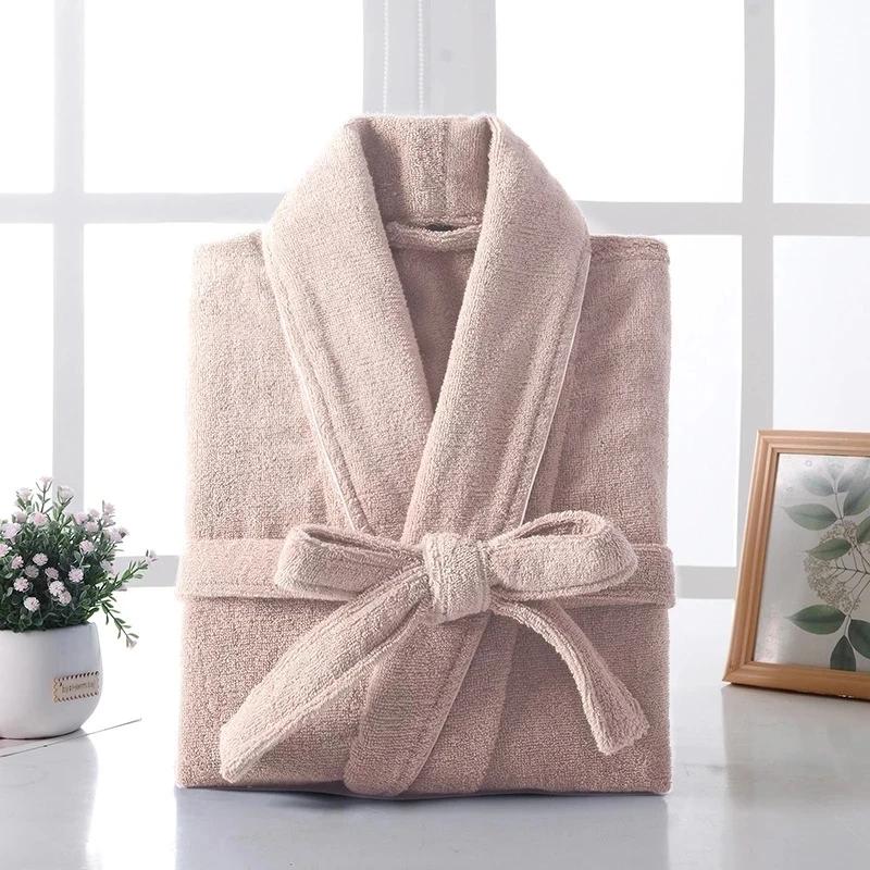 Terry Robe Women 100 Cotton Bathrobe Lovers Brown Robes Men Bathrobe Solid Towel Fleece Long Sleepwear Bridesmaid Robe White