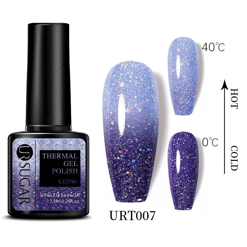 UR SUGAR Temperature-Change Gel Nail Polish: Japanese Gradient, Glitter, Long-Lasting, UV/LED.