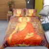 Mandala Buddha Duvet Cover Set King Size Exotic Ethnic Bohemian Bedding Set Golden Black Lotus Flowers Gorgeous Comforter Cover