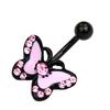 Women Rhinestone Butterfly Stainless Steel Body Piercing Belly Button Navel Ring