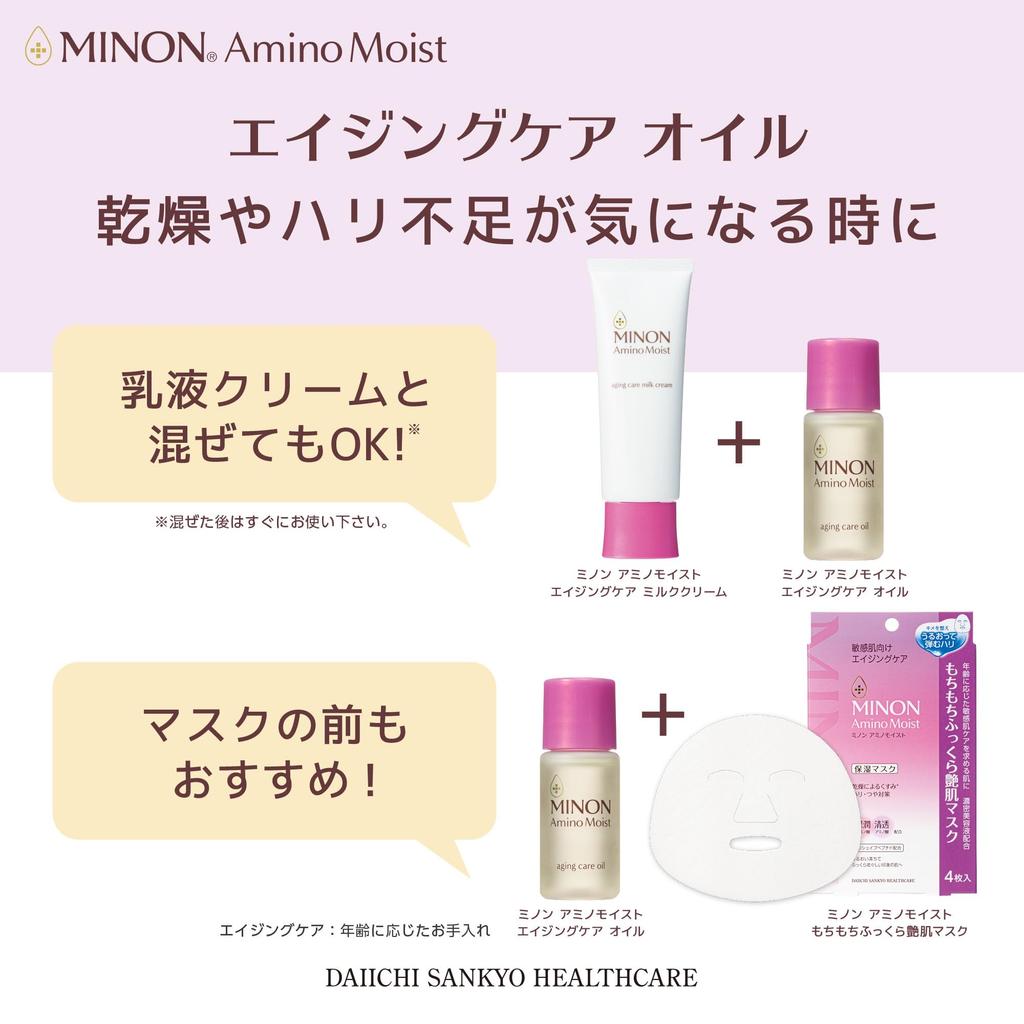 Minon Amino Moist Anti-Aging Oil Serum 20ml for Sensitive Skin - Firming, Radiance, Moisturizing
