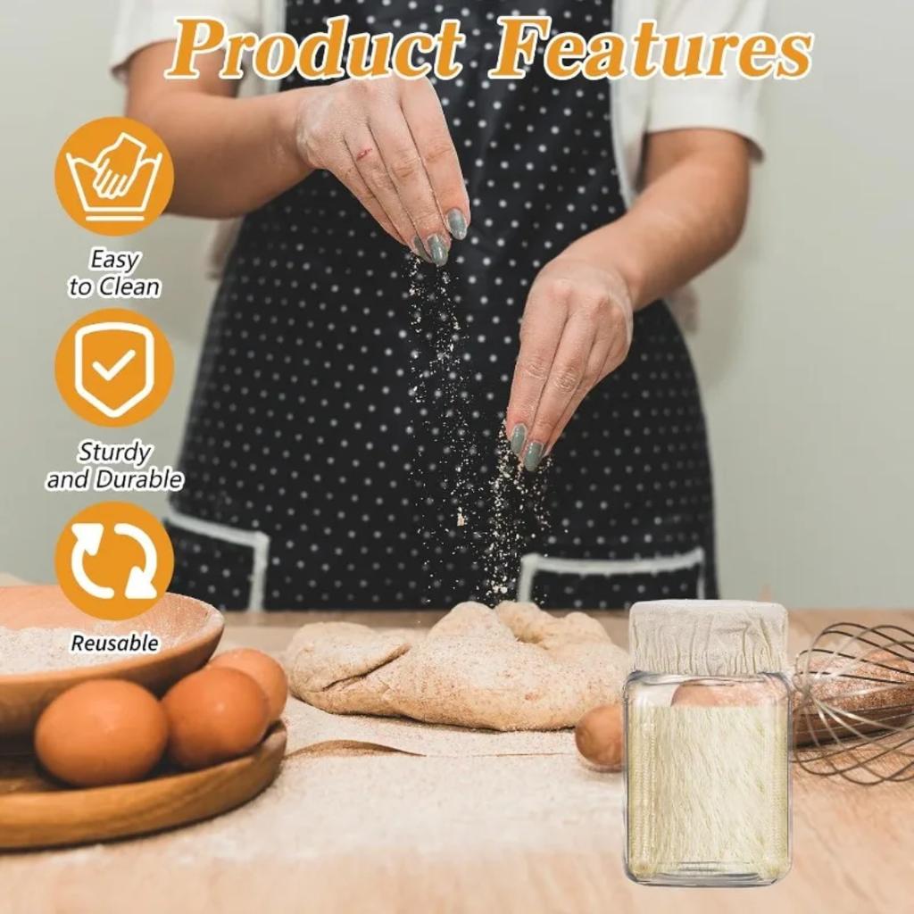 Elastic Cloth Covers Round Bread Proofing Cover Sourdough Starter Jars Cloth Liner Bread Fermentation Jar Covers Baking Supplies