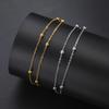 Minimalist Women's Double-layer Bead Chain Bracelet, Stainless Steel Adjustable Bracelet, Fashionable Jewelry Gift