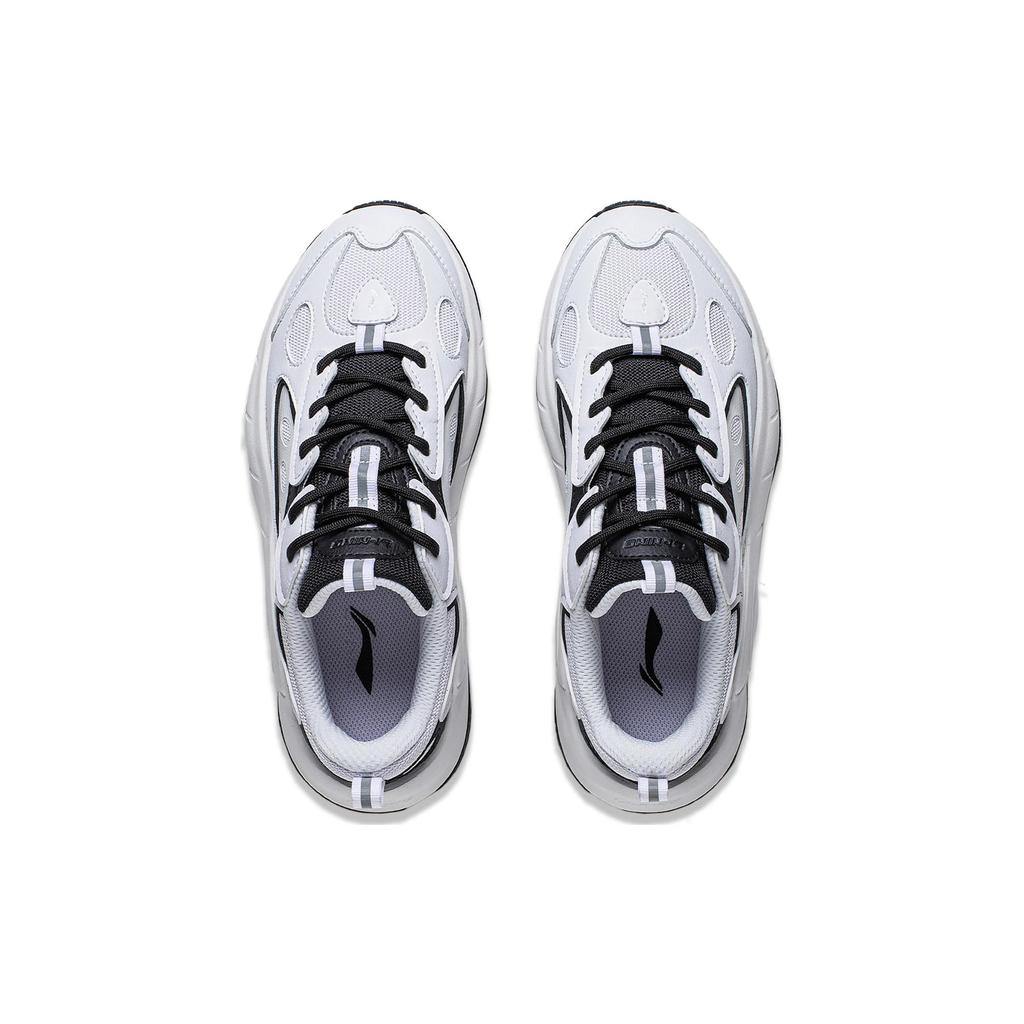 Li Ning Wing Style Cushioning Slip Resistant Abrasion Resistant Support Low Top Casual Shoes Women's Black White AGCT462-3