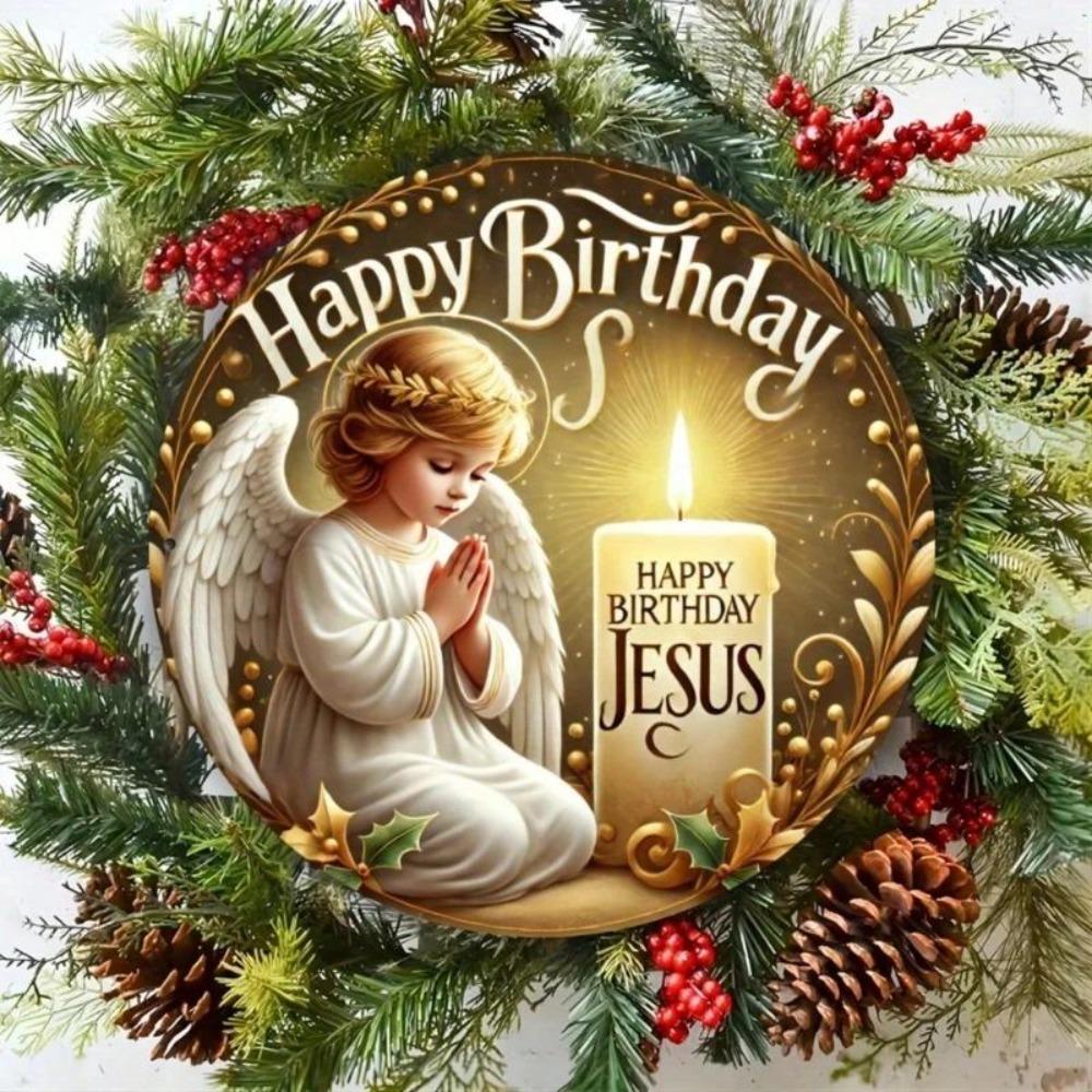 Metal Wall Sculpture Birthday Jesus Angel Rustic Christmas Decor Gift