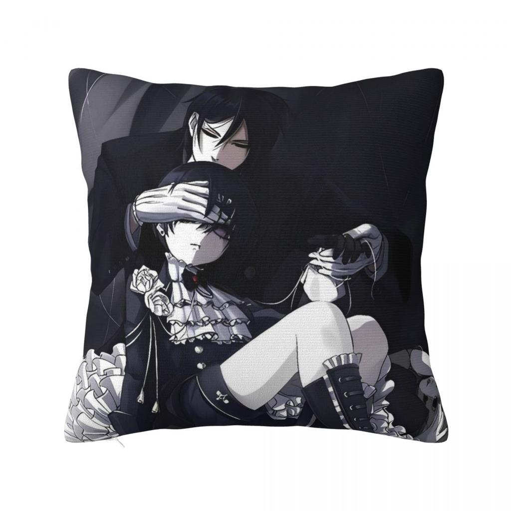 Pillow Cover Anime Black Butler Design Cushion Cover Retro Trendy Pillow Case For Sofa Car Home Decor Pillowcases