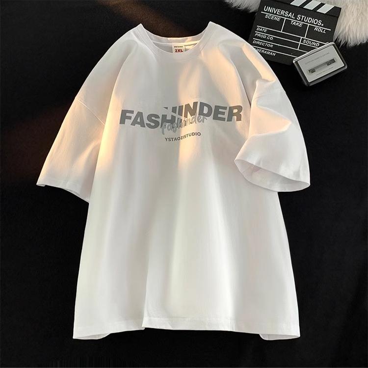 

2025 Летняя футболка с буквенным принтом Женская одежда 220G Чистый хлопок Футболка Harajuku Футболки больших размеров Y2k Топы УНИСЕКС Уличная одежда XXXL