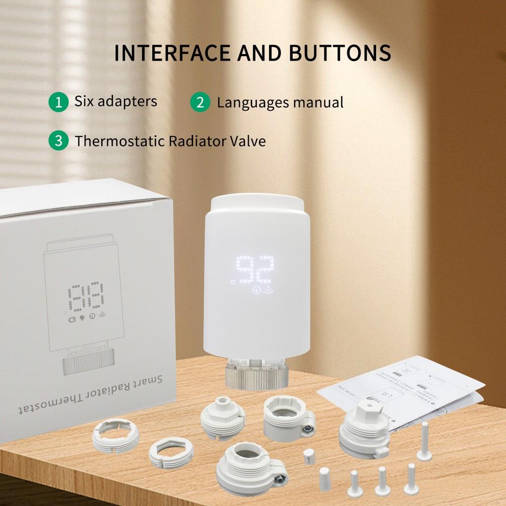 For Zigbee Thermostatic Radiator Valve for Tuya Smart Home with 7 Day Programmable Heating Schedule and Voice Control via