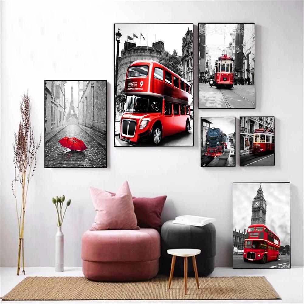 Nordic City Landscape Fashion Canvas Painting World Famous City Street View Poster Office Living Room Home Decoration Mural No Frame