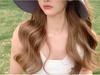 Women's Wide-Brim Summer Topless Sun Hat with UV Protection for Outdoor Sports