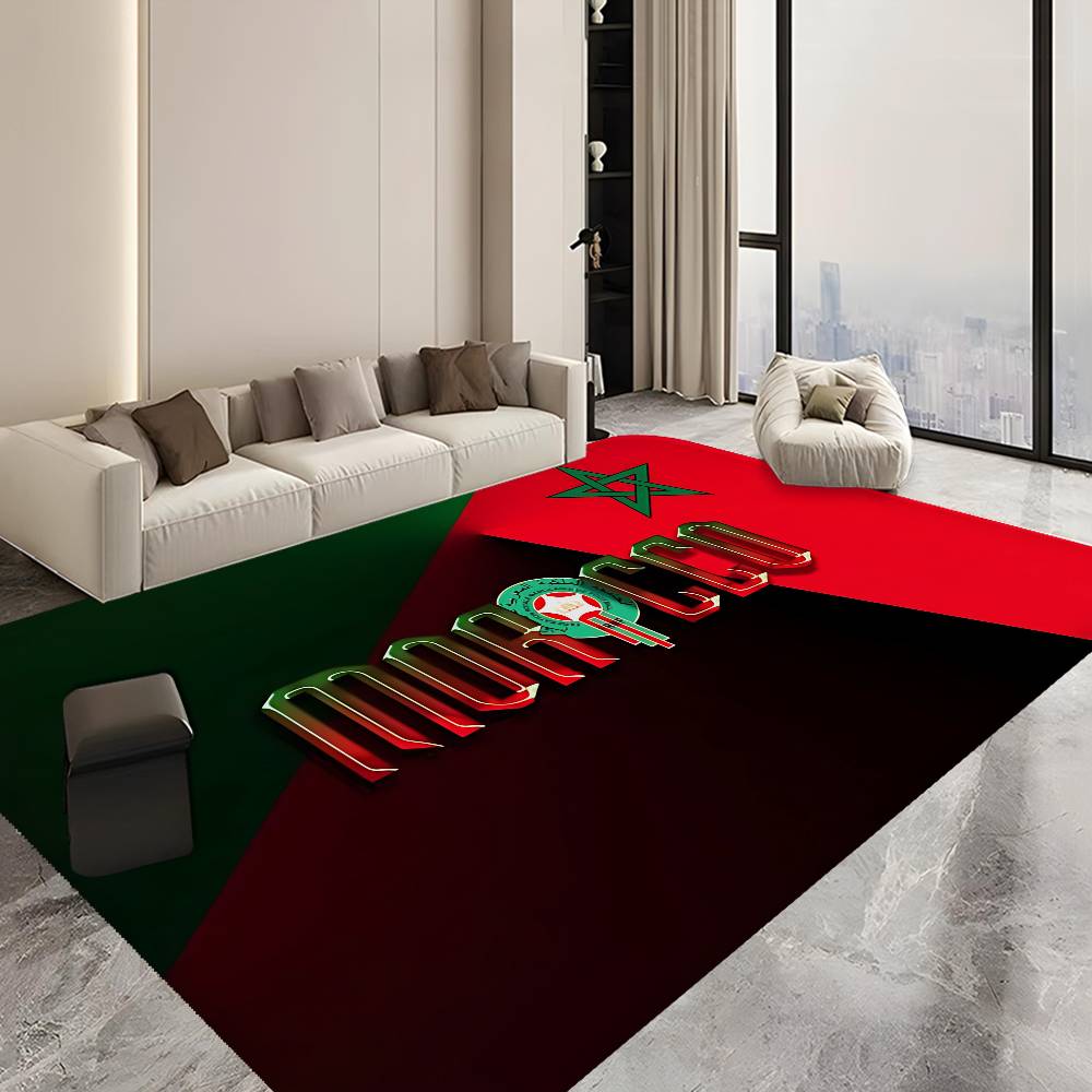 Morocco Map Flag Room Mats Anti-slip Absorb Water Long Strip Cushion Bedroon Mat Household Carpets
