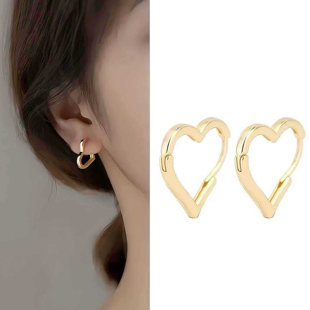 Hypoallergenic Stainless Steel Heart-shaped Earrings, Comfortable and Versatile, Simple and Elegant, High-quality Fashionable Women's Earrings