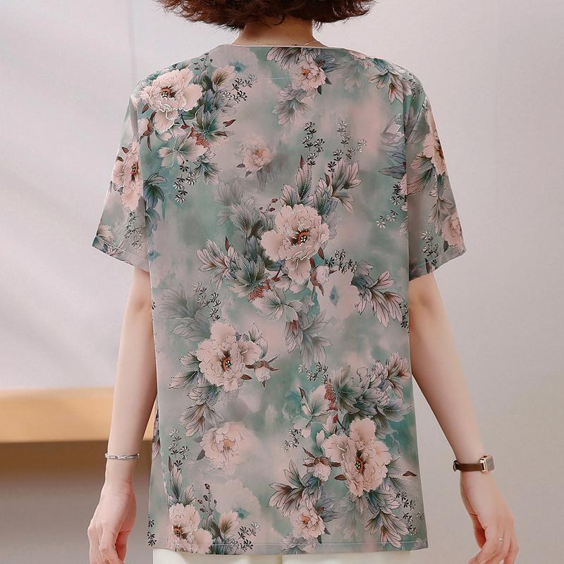 Blusas Elegantes de Talla Grande para Mujer 4XL-8XL Verano Tops Oversize Camisas Casuales de Manga Corta para Mujer
