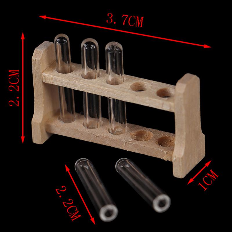 Dollhouse Miniature 1:12 Toy Miniature Furniture Laboratory Test Tube Rack Set