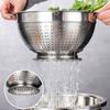 Stainless Steel Colander Large Metal Strainer Kitchen Food Mesh Colander for Pasta Spaghetti Veggies Fruits