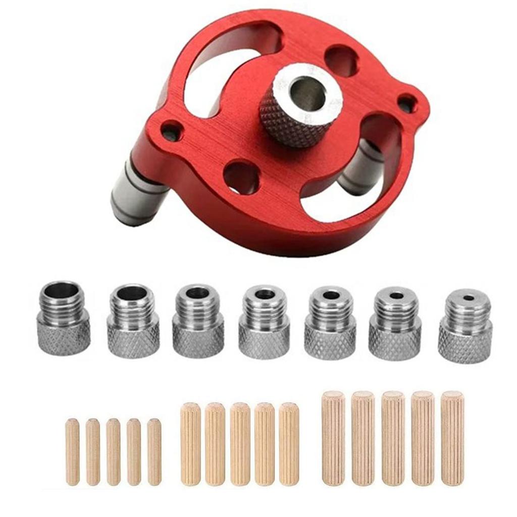 Self Centering Doweling Jig, Dowel Drill Guide 3/4/5/6/7/8/9/10mm Handheld Drill Guide for Straight Holes Wood Panel