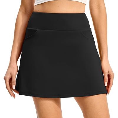 Gopuune Golf Tennis Stretch with Inner Casual Style Size Women's Skirt, Skirt, A-Line Activewear, Running, Breathable, Pants, (Black, L)