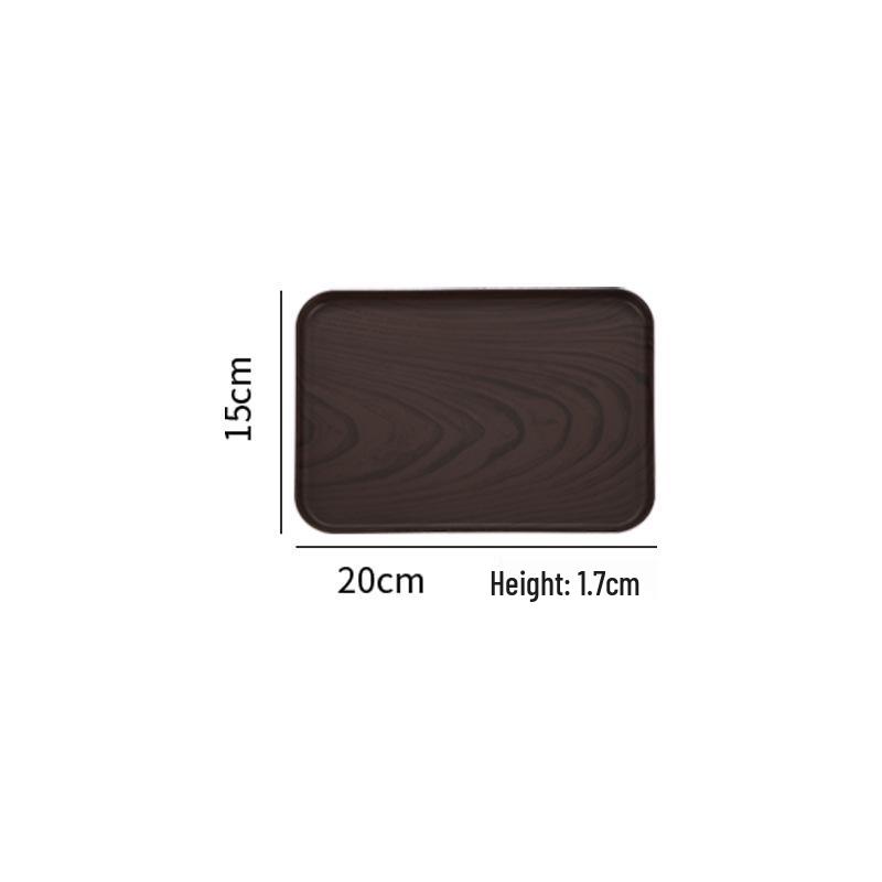 

Rectangular Plastic Tray with Wood Grain Design for Restaurants and Hotels - Durable and Thickened Storage for Water Cups