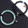 Hot Sale 2Pcs/Set Beads Bracelet For Lovers Natural Stone Distance Heart Magnet Couple Bracelets Friendship Fashion Jewelry Gift