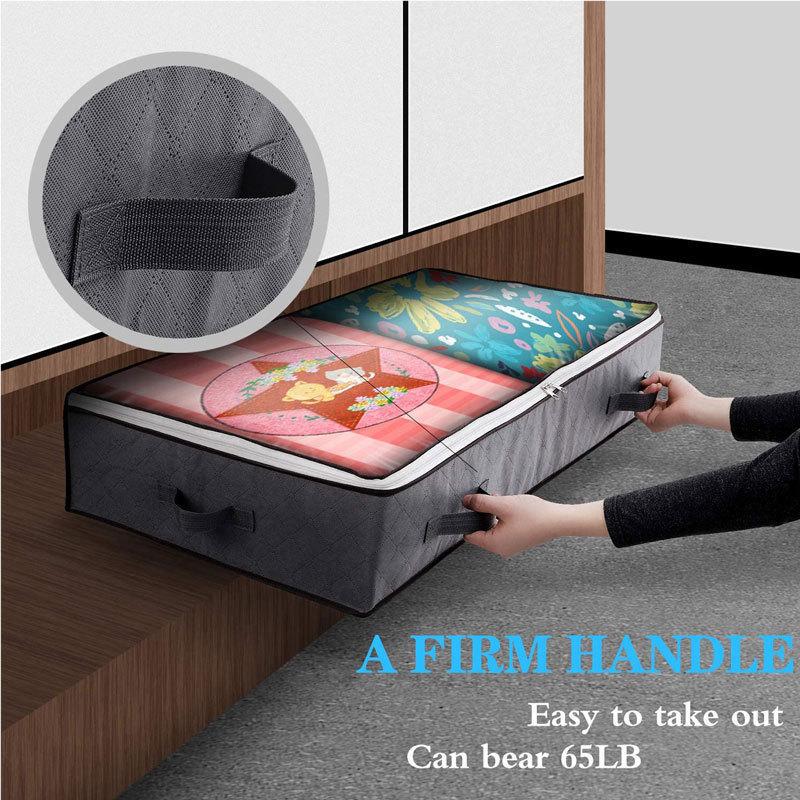 Bed Under Storage Bag With Dual Zippers For Bedroom Organizing And Protection
