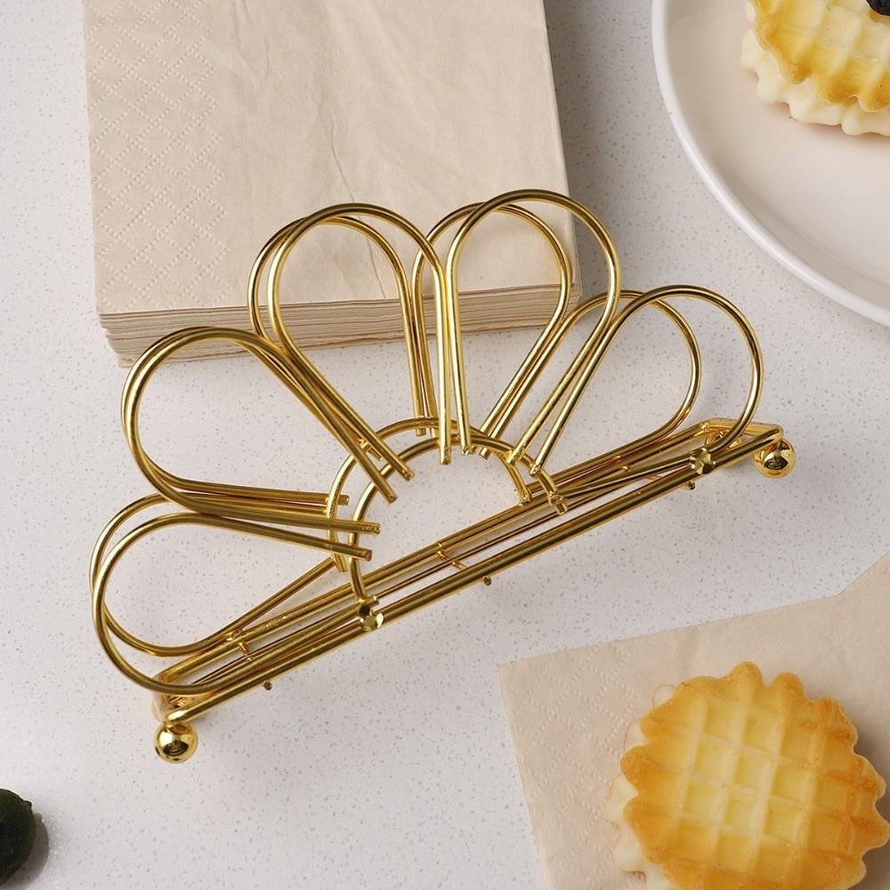 Portatovaglioli Metallico Durevole Fiore Dorato Decorativo Portatovaglioli da Tavolo Dispenser Elegante per Cucina Tavola da Pranzo