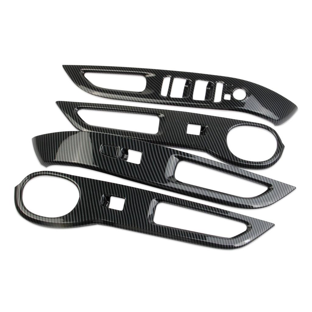 Korlot Carbon Fiber 4-Door Window Lift Trim Switch Panel Cover Trim for Hyundai Santa Cruz 2022-2024