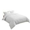 Washed Cotton 4-Piece White Bedding Set for Hotels and Guesthouses, Fitted Sheet Style