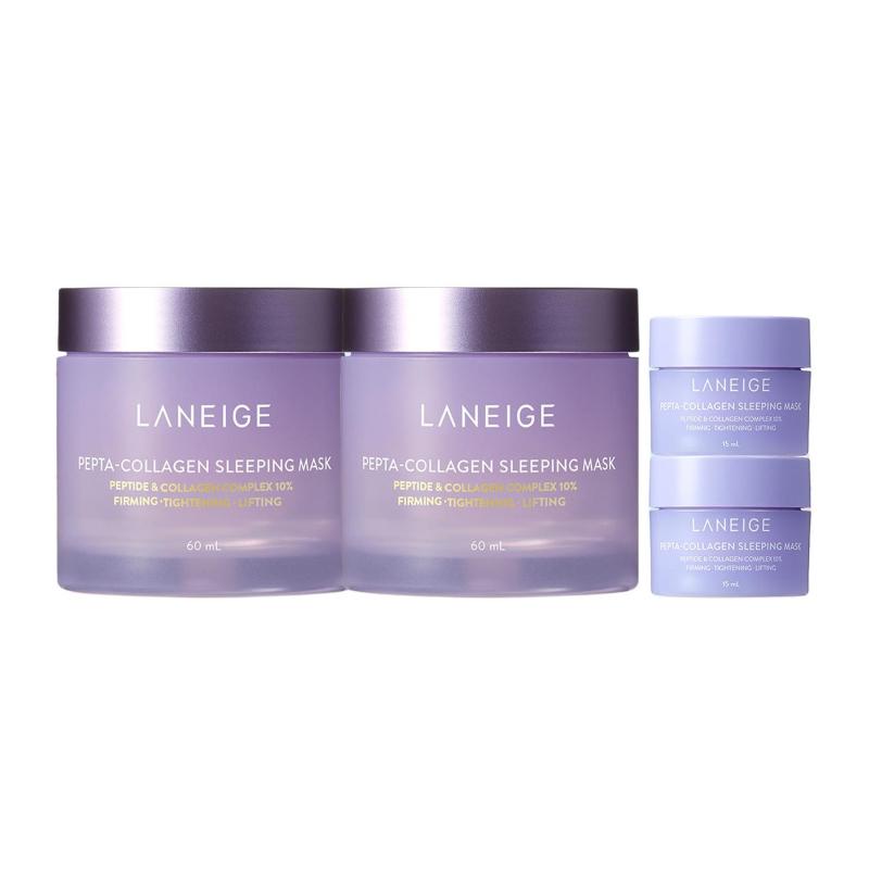 

Laneige Bouncy & Firm Sleeping Mask 4-Piece Set (2x 60ml Full Size + 2x 15ml Travel Size) 60ml*2+15ml*2