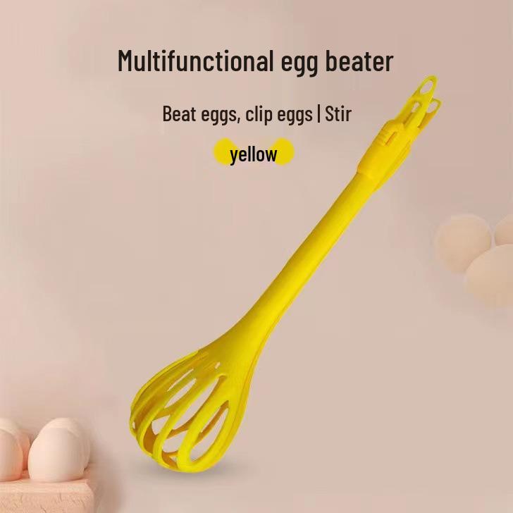 Multipurpose Egg Beater and Baking Whisk with Noodle and Boiled Egg Clip жёлтый