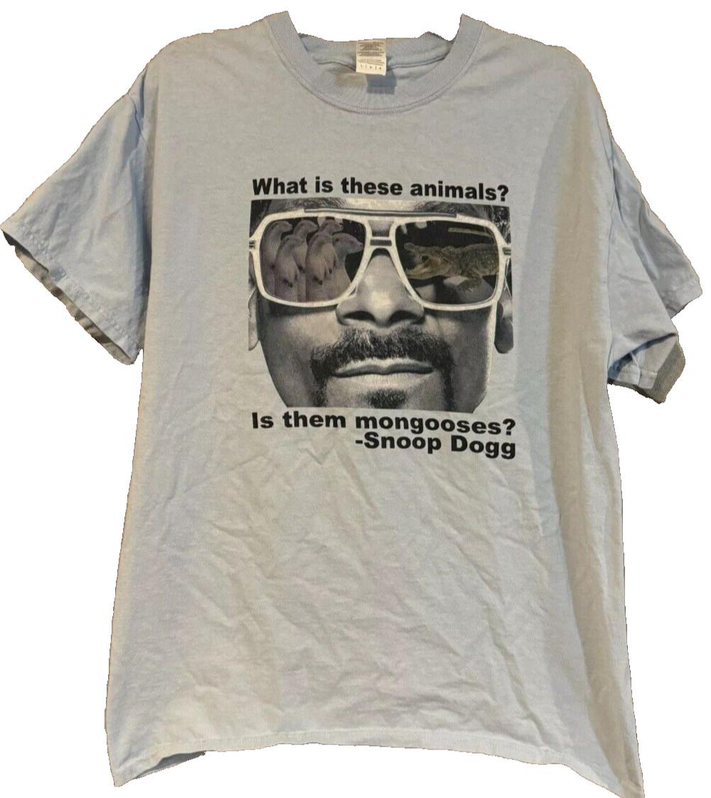Snoop Dogg Is Them Mongooses Meme Shirt Mens Large Light Blue Graphic Plizzanet Unisex T-Shirt XXL