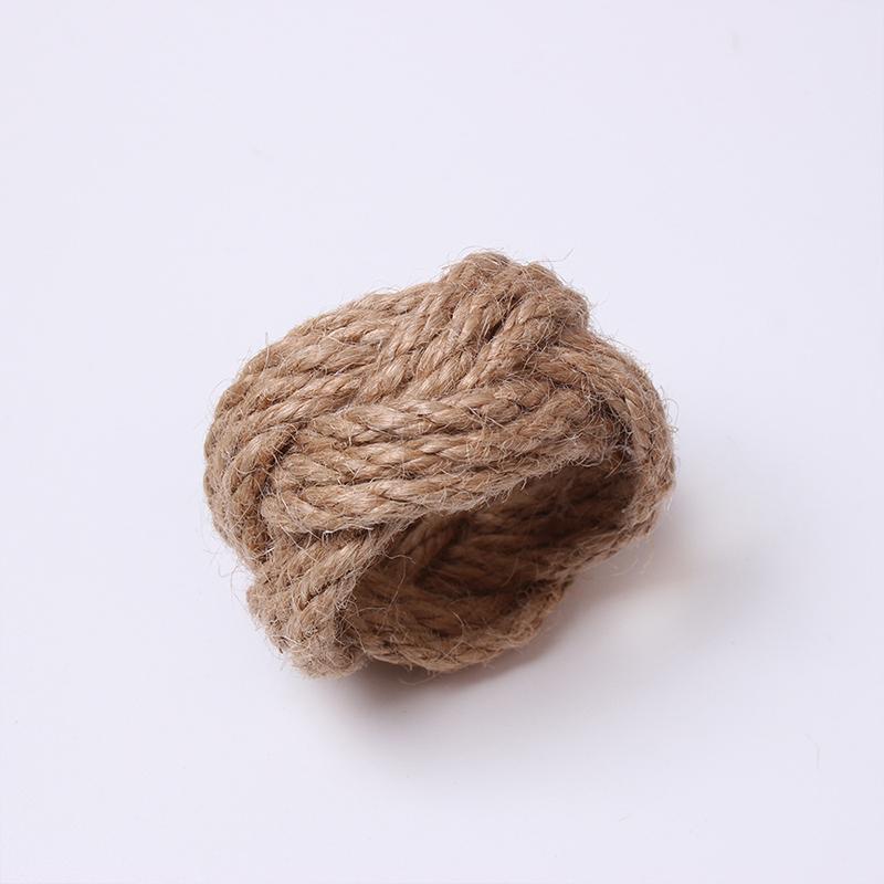2/4/6Pcs Hand Woven Handmade Napkin Ring Retro Jute Napkin Buckles Holder Wedding Birthday Party Dinner Table Decoration