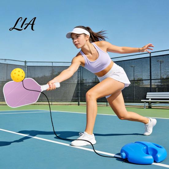 Pickleball Practice Set Solo Trainer with Fillable Base, Portable Tennis Rebounder Base Rebound Ball & String Ball, Beginners Training Aid for
