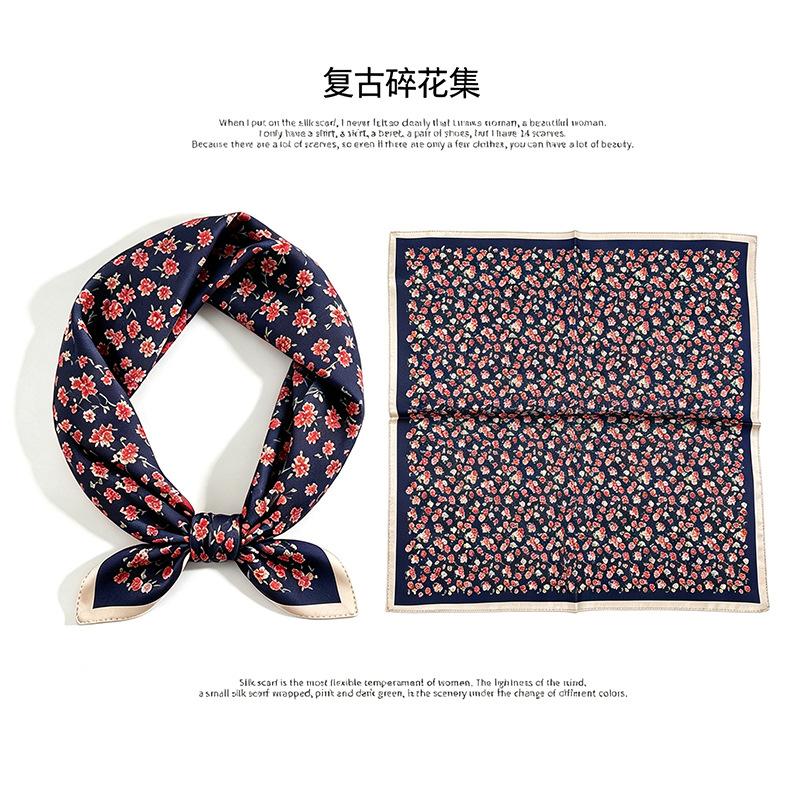 [111 mulberry silk] Korean version of classic cashew nut flower bag headscarf, small square scarf, shirt, suit, thin silk silk scarf