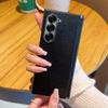 High-end Electroplate Phone Case for Samsung Galaxy Z Fold 7 Fe Fold6 5 4 W24 W23 Lizard Pattern Auto Leather Protective Cover