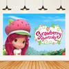 Cartoon Rosa Süßes Erdbeer-Mädchen Thema Hintergrund Mädchen Geburtstagsparty Banner Dekoration Zubehör Babyparty Geschenke Foto Requisiten
