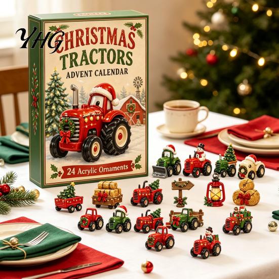 Advent Calendar for Girls Transportation Vehicles 2026 Kids, 24 Day Christmas Countdown Set with Collectible Acrylic Mini Vehicle Figures Holiday