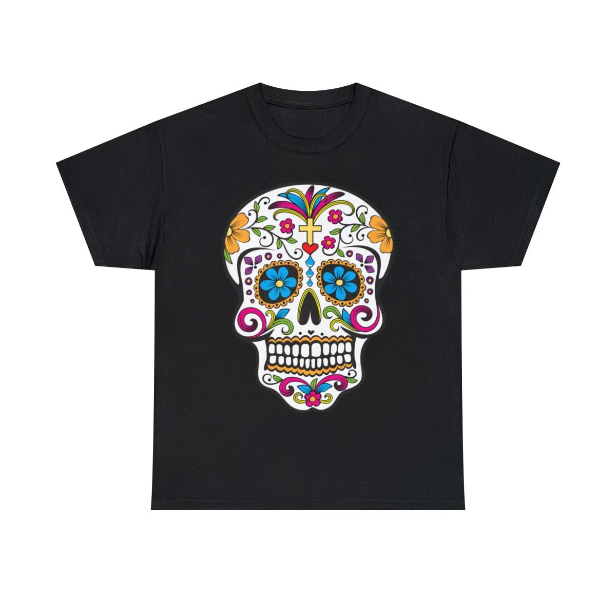 Sugar Skull Day Of The Dead Dia De Los Muertos Graphic Tee Shirt, S-5XL 4XL