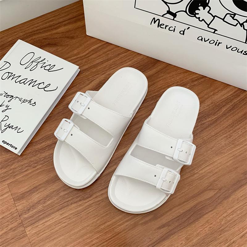 

Летние мужские и женские тапочки Cloud Slides Platform Solid Shoes унисекс водонепроницаемые пляжные тапочки для ванной комнаты ПВХ женские тапочки 36 белый