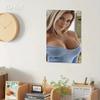 Arte da Parete Moderna in Metallo Poster Donna Bionda Decorazione per Bar di Casa