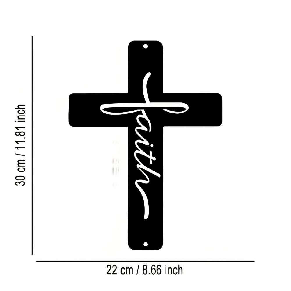 

Metal Wall Art Cross Religious Decor for Home Living Room Bedroom Wall Hanging Farmhouse Plaque Modern Valentine s Day Gift чорний