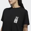 Adidas Originals Trefoil Sports Casual Back Split Breathable Printed Short Sleeve T-Shirt Women Tops Black HC6568