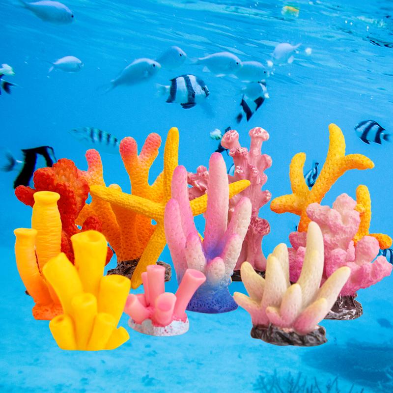 Aquarium Artificial Coral Landscape Ornaments Garden Fish Tank Decor Resin Reef Rock Making Simulation Starfish DIY Background