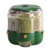 Rotating Grain Storage Bin Large Capacity 6 Grids Design Moisture-Proof Transparent Rice Container Cereal Dispenser Bucket