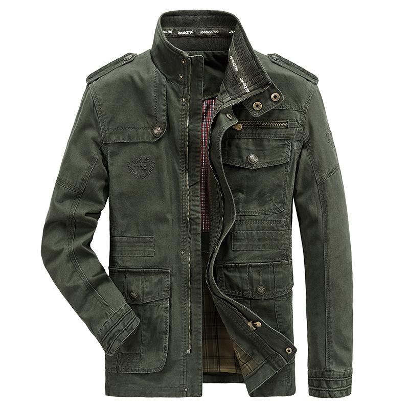 Men's Casual Jacket Pure Cotton Standing Collar Men's Jacket