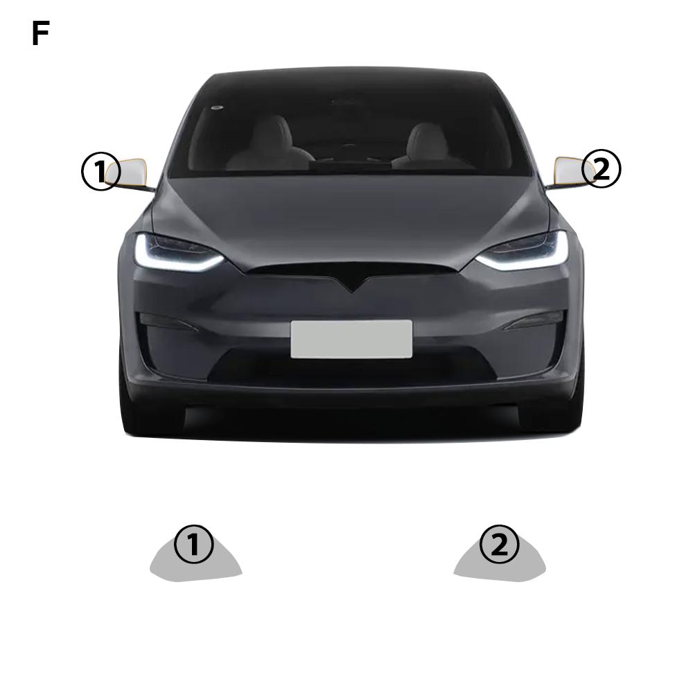 Pre-cut PPF Car Headlight Protective Film TPU For Tesla Model 3 Y X S - Rearview Mirror Transparent Scratch Resistant